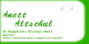 anett altschul business card